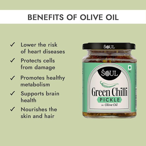 ADF Soul Green Chilli Pickle in Olive Oil